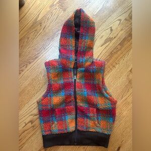 Cropped Sherpa hoodie vest